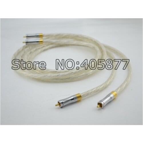 Hi Fi Silver plated Audio Analog Interconnects with Gold plated Pailiccs RCA Connector 1m pair no box