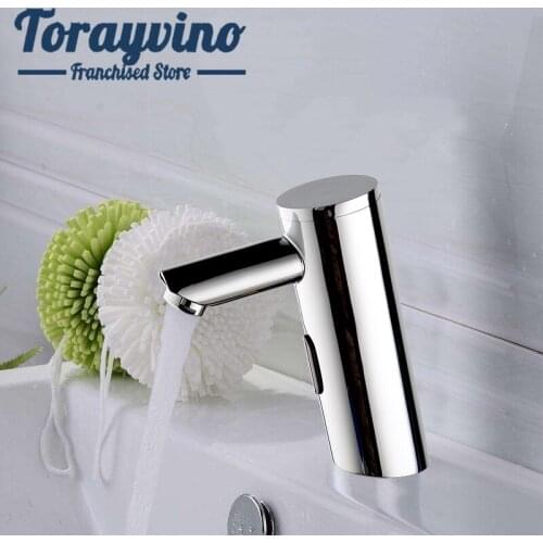 Faucet bathroom mixer sink Induction faucets brass no handle taps Sensor deck mounted spray basin faucets chrome water mixer tap