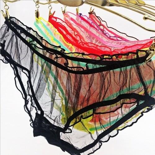 LNRRABC 13Colors Lace Ultra-thin Transparent Womens Briefs Thong Bragas Culotte Femme For Women Erotic Sexy Girls Lingerie