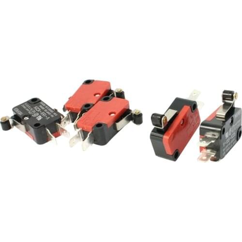 KSOL 5Pcs SPDT NO NC V-155-1C25 Short Hinge Roller Lever Control Limit Micro Switch