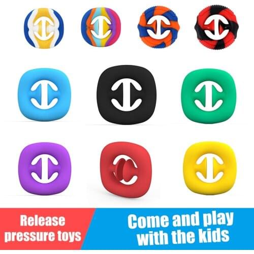 Hot Fidget Silicone Gripper Relieve Autism Toy Fidget Toys Push Bubble Stress Relief Antistress Key Chain for Adult Children