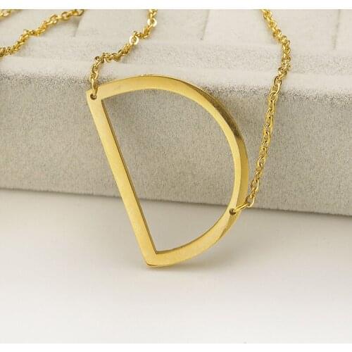 Minimalist Real Stainless Steel 26 A-Z Letter Name Initial Necklaces Pendant For Women Long Big Letter Chokers Pendant 2020