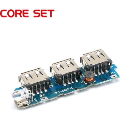 3 USB 3V to 5V 2A Mobile Power Bank Charger Controller Module Step Up Boost Power Module Lithium Battery Charging Board LED