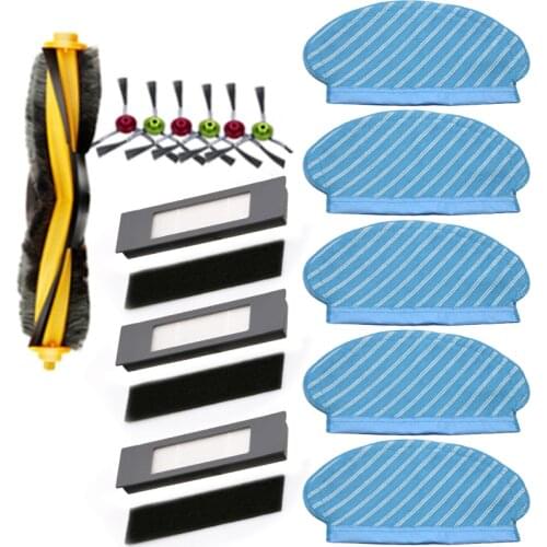 Vacuum Cleaner Filter Brush Mop Cloth Kit Original For Ecovacs Deebot Ozmo 920 950 Parts Accessories Filter Side Roll Brush Rag