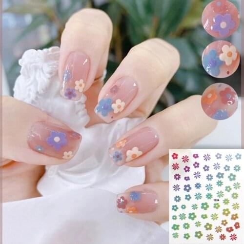 1pcs Nail Sticker Cartoon Bear Sun Flower Fresh Fruit Adhesive Nail Sticker Diy Set All-Matched For Girl Women DL