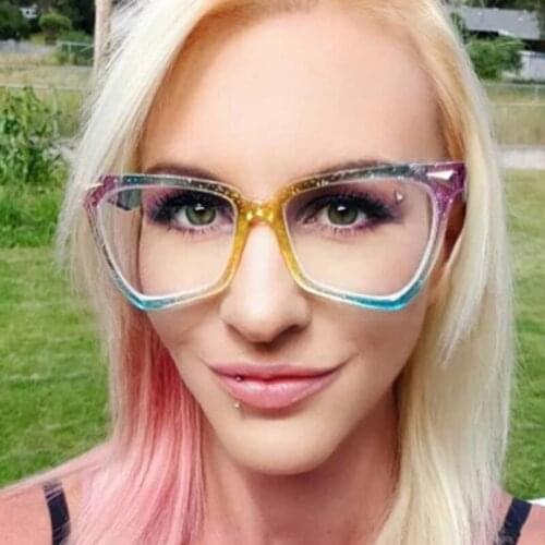 Sexy Cat Eyes Ladies Sunglasses Color Fashion Pink Blue Sun Glasses For Female Vintage Clear shades for women 2021 Eyewear