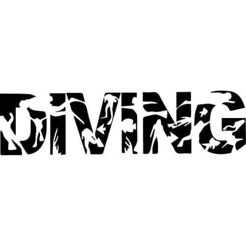 Personality Interesting Diving Pattern Decals High Quality Car Window Decoration Personality Pvc Waterproof Decals Black/white