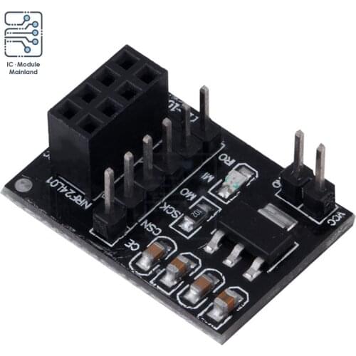 5Pcs 3.3V 5V Socket Adapter Plate Board Simple For 8Pin NRF24L01 Wireless Module Transceiver Module 51 AMS1117 Chip For Arduino