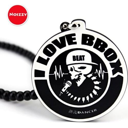 Noizzy I Love Beat Box Skull Cap Car Auto Fashion Pendant Microphone BBOX Interior Mirror Ornament Hanging Charm Car-Styling