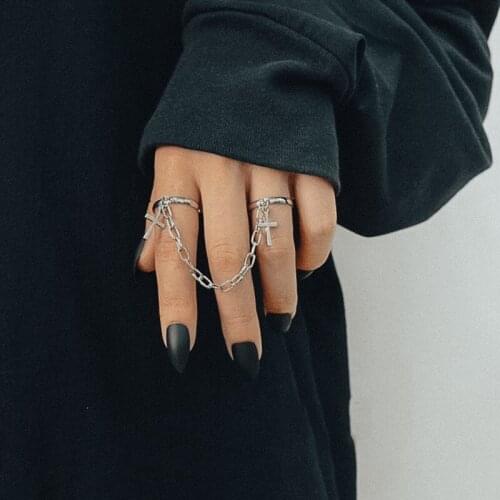 POXAM New Cross Chain Rings For Women Charm Mens And Womens Unique Rings 2021 Trend Year Exquisite Style Jewelry Party Jewelry