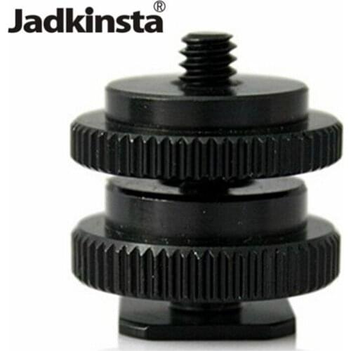 Jadkinsta High Quality Tripod Screw Threaded Stud of 1/4" to 3/8" To Flash Hot Shoe Mount Adapter DSLR SLR Accessories
