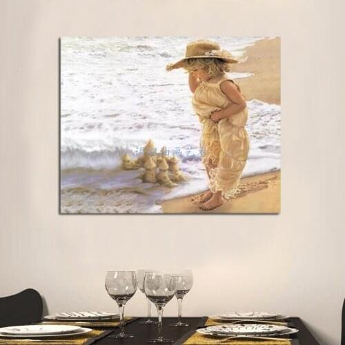 Hand-painted modern oil painting Lovely girl on canvas decorative wall pictures portrait painting art ready to hang