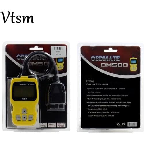 New Code Readers OBDMATE OM500 JOBD/OBDII/EOBD Code Reader Auto Scanner OM500 Code Scanner For Most Cars Free Shipping