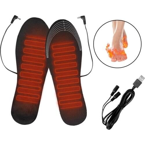 USB Heated Insoles Winter Foot Warmers for Men Women Shoes Boots Trimmable S/L Heating Insoles Warm Thermal Insoles