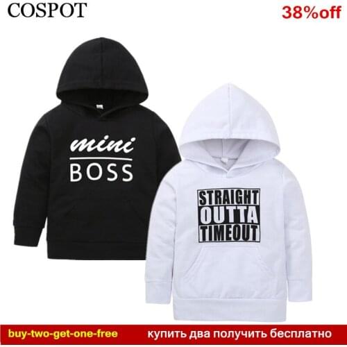 COSPOT Baby Boys Girls Hoodies Boy Girl Spring Sweatshirt Kids Hooded Outfits Black White Coat Tops Kids Clothes 2021 New 38