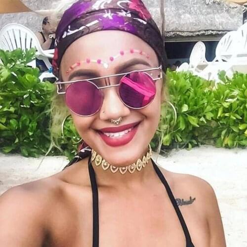 Vintage Round Sunglasses Men Famous Brand Metal Gothic Steampunk Sun Glasses Women Luxury Designer Mirror Eyewear Gafas