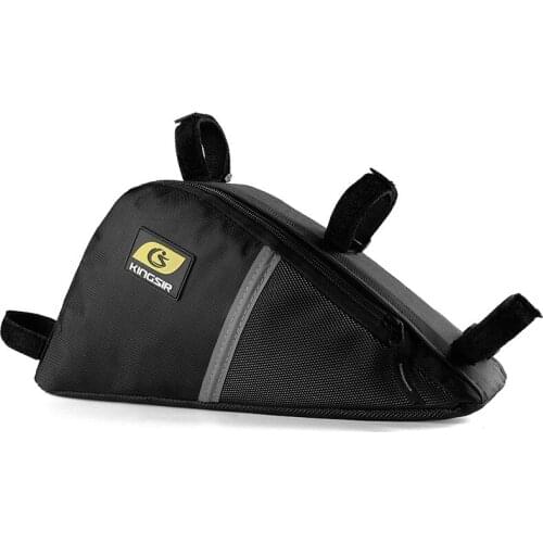 Water Resistant Bicycle Bag Bike Bag Frame Front Tube Oxford Fabric Cycling Bike Zipper Pack With Shock-Absorbing Sponge