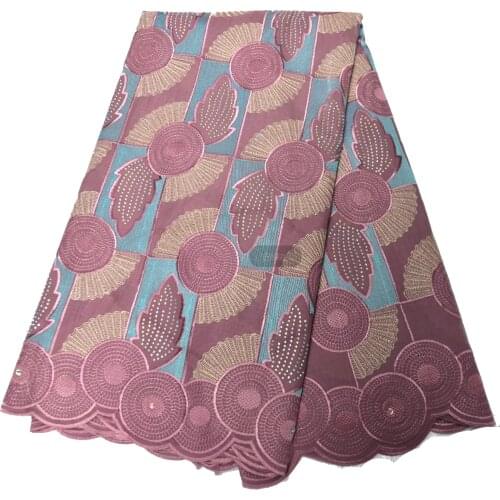 High quality African wedding lace fabric with stones Nigeria big occasion embroidery cotton swiss voile lace for clothes 8891