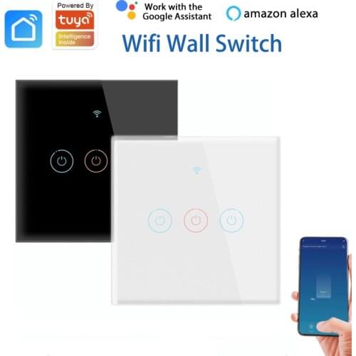 1/2/3 Gang WiFi Touch Wall Switch For Tuya Smart Life APP 110-250V Smart Home Automation Work With Alexa Google Home