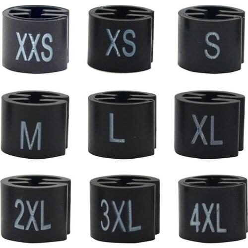 100 Pieces Black Hanger Sizer Garment Tags Markers Size Dividers Size Marker For Hangers Xxs-4xl Printed Black Size Cubes