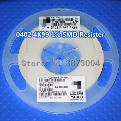 10000Pcs 0402 4.99K 1% RC0402FR-074K99L New and origianl