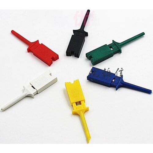 12PCS/Lot Needle Test Hook Mini Grabber Kits 6 Color SMD IC Test Hook Clip Jumper Probe Logic Analyzer Testing Accessories Clip