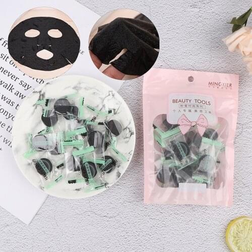 20/30Pcs Compressed Facial Mask Paper Disposable Face Mask Black Bamboo DIY Mask Paper Natural Face Skin Care Beauty Tools