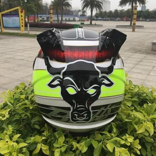 Free shipping Motorcycle helmet ABS Material Full Face Vintage Motorcycle Helmet Ox Head With Corns
