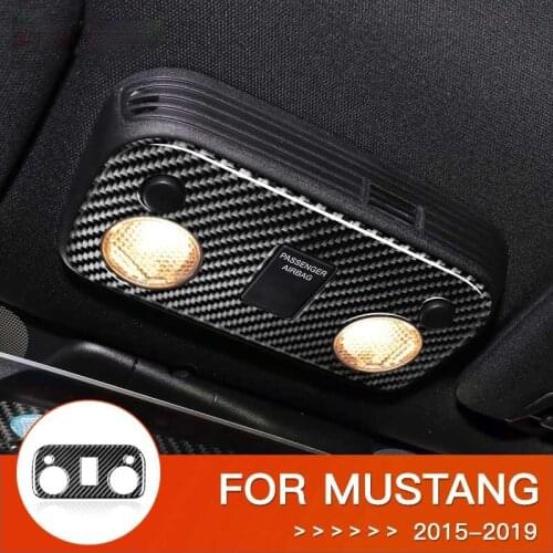 BOOMBLOCK Car Roof Reading Light Lamp Frame Carbon Fiber Sticker Cover Accessories Auto For Ford Mustang 2015 2016 2017 2018