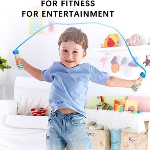 Children Lovely Style Durable Wooden Handle Skipping Exercise Fitness Sports 260CM Students Rope Practical Jump Rope Rope F6R9