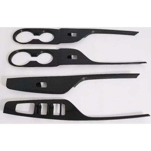 For Hyundai Palisade 2020 2021 Carbon Fiber Door Window Glass Panel Armrest Lift Switch Button Cover Trim Car Accessories LHD