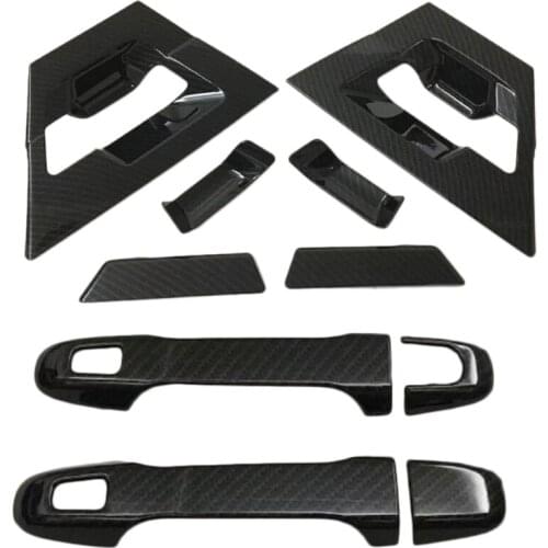 Carbon fiber style car front and rear outside door shake handshandle cover car accessories for 2016 2017 2018 Toyota C-HR CHR