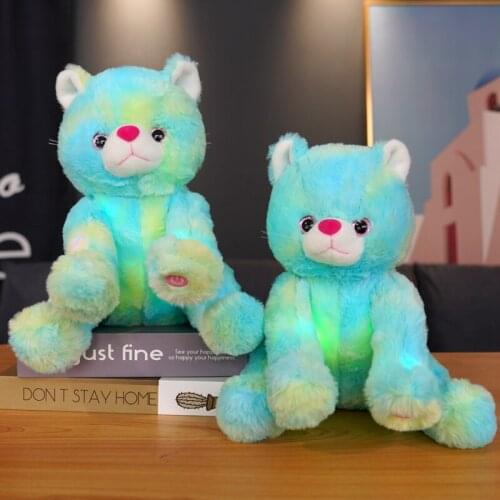 25CM Creative Light Up LED Cat Plush Toy Stuffed Animals Luminous Pillow Colorful Glowing Doll Kids Girls Christmas Gifts