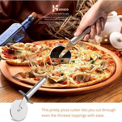Stainless Steel Pizza Wheels & Cutter Round Pizza Divider & Knife Pastry Pasta Dough Kitchen Tools Baking Cutting Tools