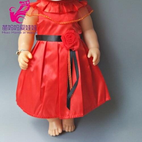 Dolls Red dress for 43cm Baby Dolls 18 inch doll outfits baby girl play house doll accessory