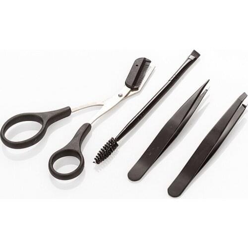 Eyebrow Trimming Tool Set Eyebrow Tweezers Eyelash Trimming Scissors Stainless Steel Eyebrow Trimming Scissors