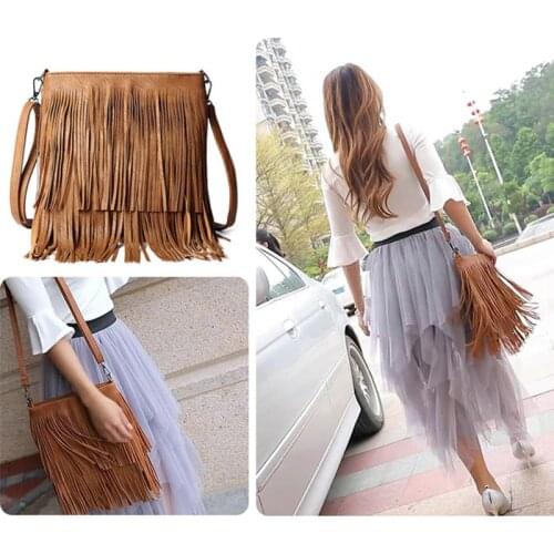 New Fashion Fringed Shoulder Bag Faux Suede Fringe Women Messenger Bags Tassel Women Crossbody Purse