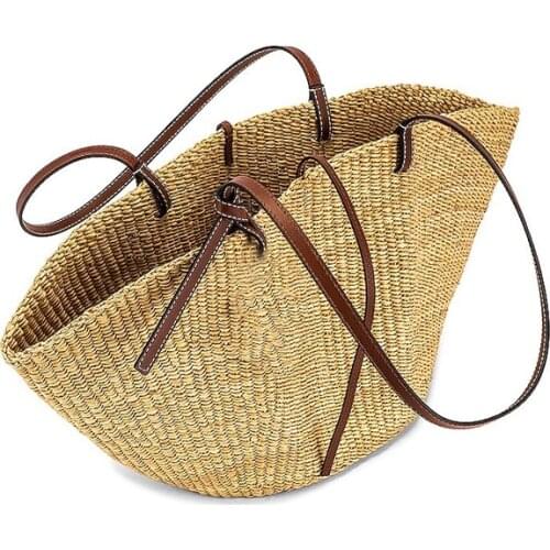 2021 Beach Bag Luxury Designer Straw Bags for Women Raffia Handbag Vacation Basket Famous Brand Hand Bag Top Quality Woven Purse