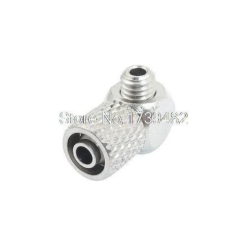 6mm x M5 Male Threaded Pneumatic Hose Right Angle Coupler Mini Quick Fitting