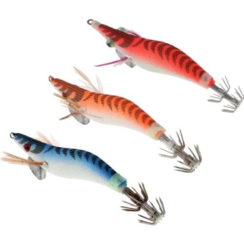 Lifelike Squid Jigs Fishing Lures Lighting Fish Baits Double Hook Shrimp Lure 4 color Artifical Lures for Freshwater Saltwater