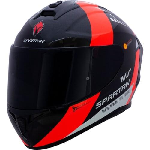 Spartan Draken B MP4 Helmet Full Face Motorcycle Helmet Matt Black Gloss Fluorescent Yellow Single Visor Sizes XS To XL