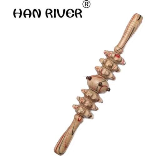 Transparent color six yoga meridian thin shaft rod full-body massage stick rolling back massage lamented the waist neck leg wood