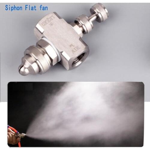 Fship Adjustable spray atomizing humidifying nozzle 1/4" thread Stainless steel air atomizing nozzle Two-fluid gas-water mixing