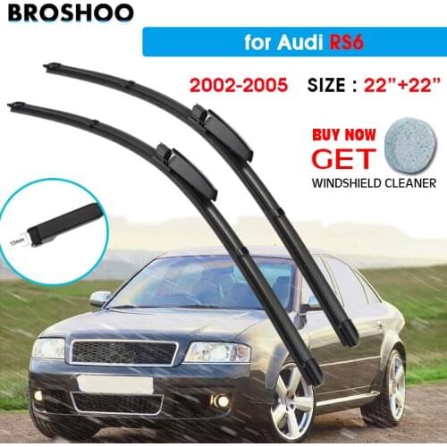 Car Wiper Blade For Audi RS6 22"+22" 2002-2005 Auto Windscreen Windshield Wipers Blades Window Wash Fit Slider Arm