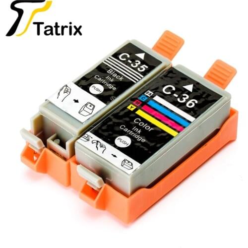 High Quality 1set 2 PK Compatible PGI 35 BK CLI 36 C Tri-Color With Chip Ink Cartridge For Canon PIXMA IP100B/IP100/IP100