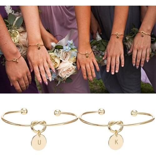 Wedding Souvenir Party Favor Gift For Girlfriend Initial Letter Bracelet Valentines Day Presents Bridesmaid Gift