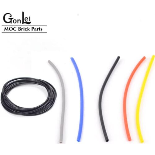 Technic Parts 5102c48 Tubes Hose Pneumatic 4mm D. 48L V2 for Reinforced Cylinder Pneumatic Pump MOC Building Blocks Bricks 26439