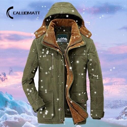Winter Thick Fleece Parkas Coats Men Brand Fashion Hooded Windbreaker Jackets 2021 Mens Casual Warm Plus Size Outdoor Outerwear