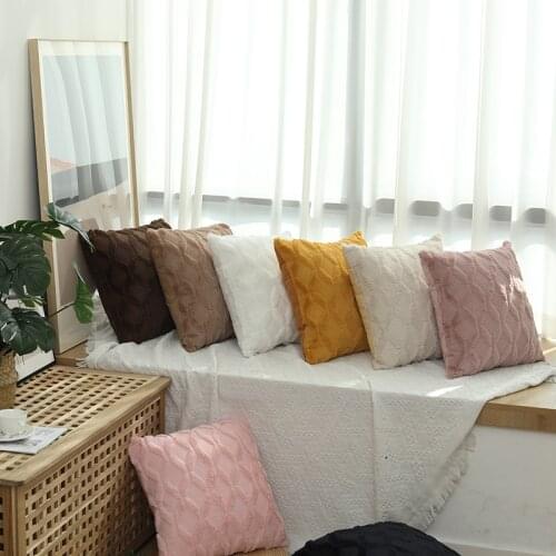 1Pcs Nordic Posh Soft Plush Fur Fleece Pillow Cover Squar Room Decorative Cushion Cover Throw For Home Goods Pillowcase