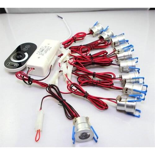 Free Shipping 10pcs Lighting Dimmable 3W 1W LED Spot Light Downlights Bedroom Hotel Stairs Floor Cabinet Lamps include Dimmer